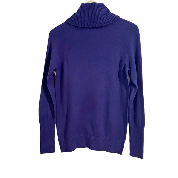 Ann Taylor Loft Knit Cowl Neck Purple Sweater Medium - Picture 2 of 7